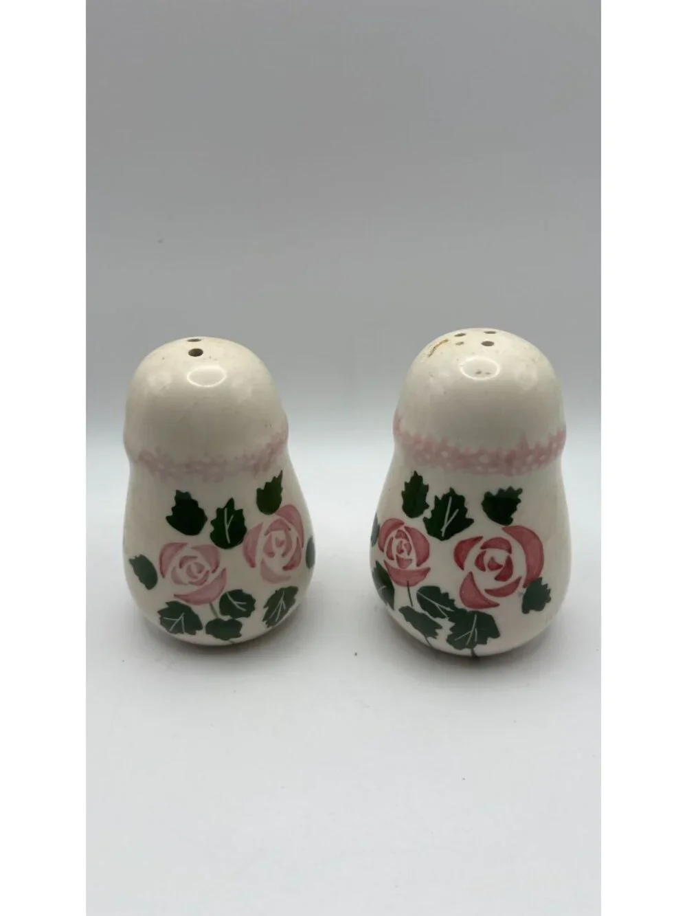 Hand-Painted Ceramic Rose Salt & Pepper Shakers Made In China